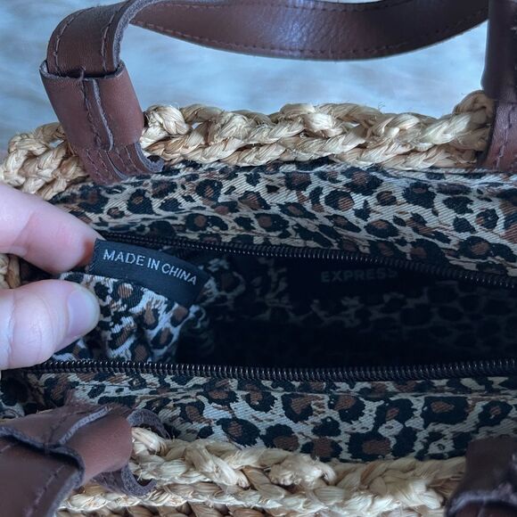 Express Y2K Straw Mini Handbag with Leather Straps - Picture 9 of 9